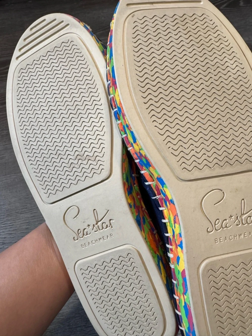 Sea Star Navy Espadrille Slip-Ons with Colorful Insole